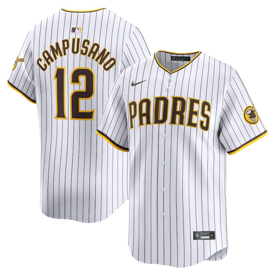 Men San Diego Padres 12 Luis Campusano Nike White Home Limited Player MLB Jersey